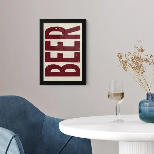 Japandi - Beer - Red - Retro fotolijst zwart zonder passe partout klein -sfeer4