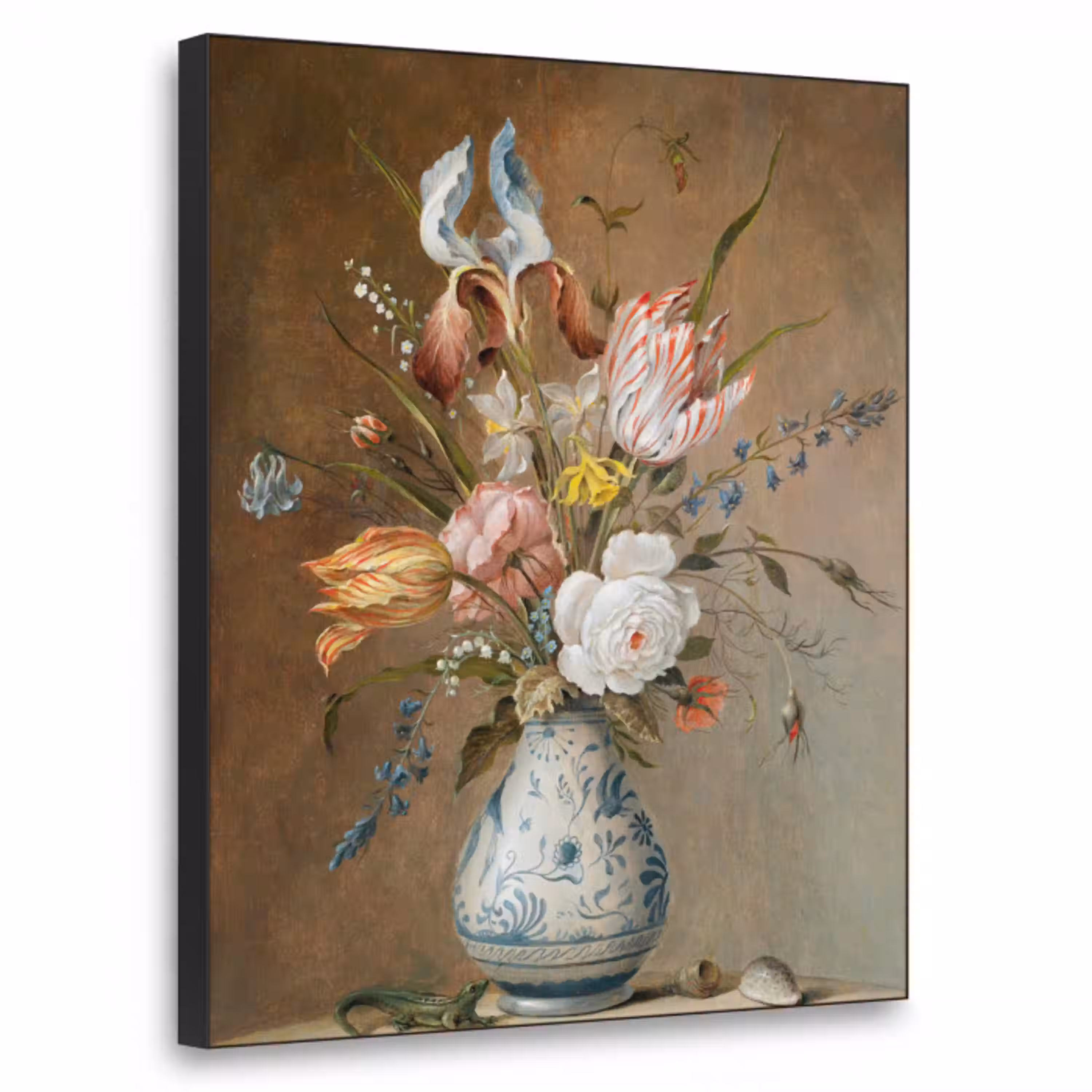 Bloemstilleven - Balthasar van der Ast - Oude Meesters Textielframe zwart klein -3d