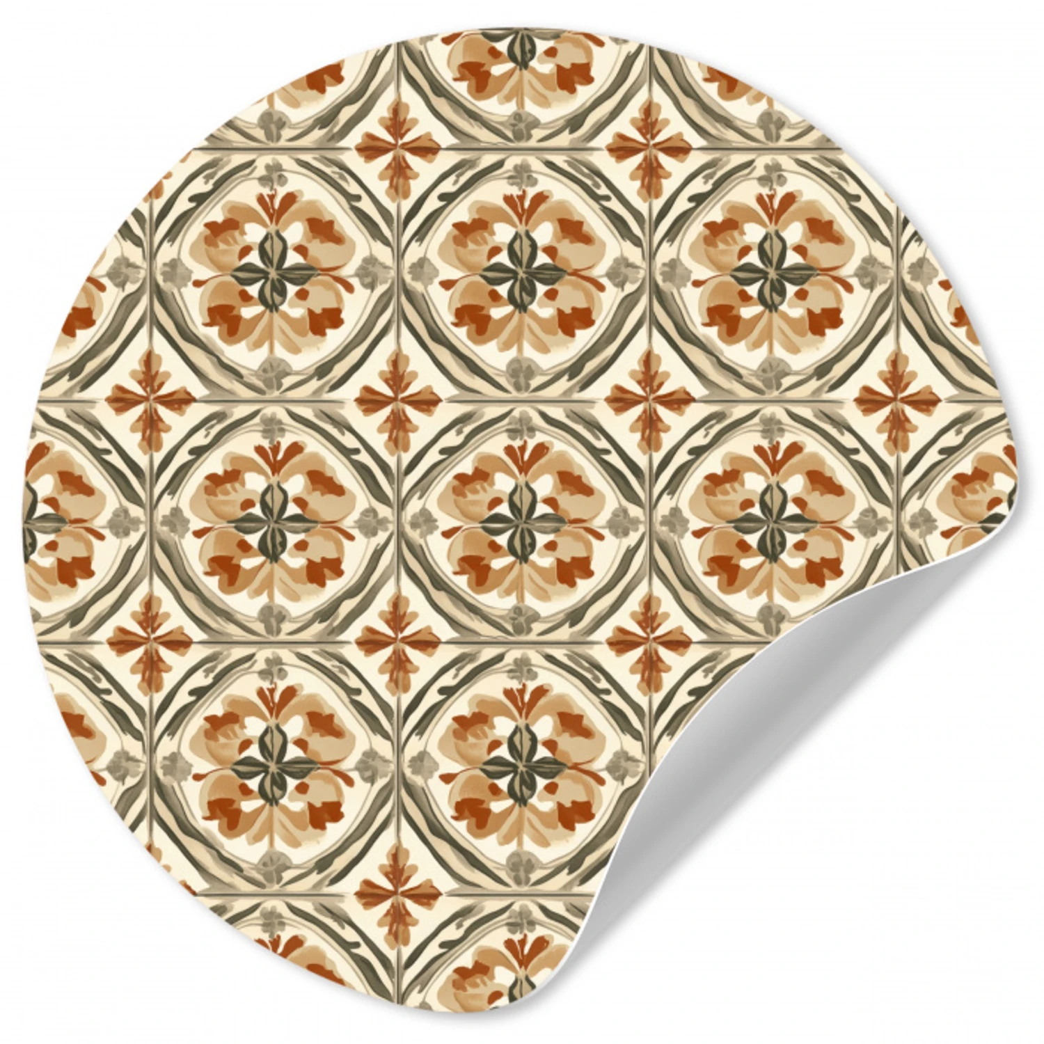 Elegant - Antiek - Kleurrijk Wandcirkel behangsticker klein 186 -3d