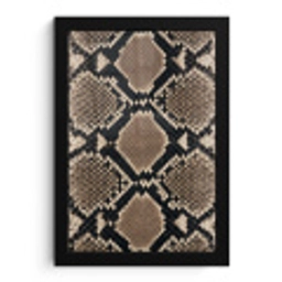 Slangenprint - Python - Bruin fotolijst zwart zonder passe partout klein -3d