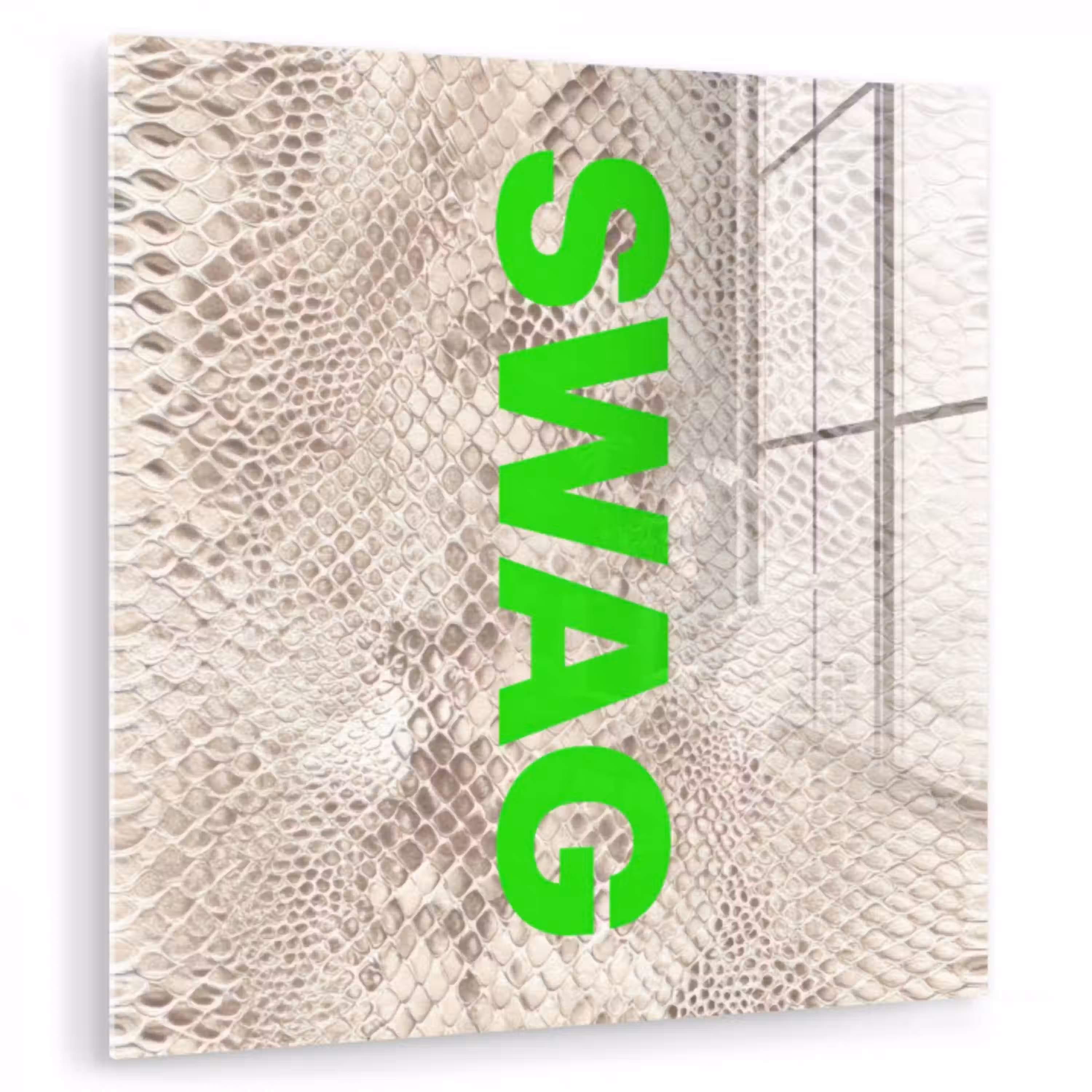 Slangenprint - SWAG - Neon - Groen plexiglas 5mm klein -zzzproduct_nieuw