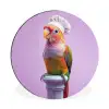Papegaai - Koksmuts - Pilaar - Vogel Wandcirkel aluminium klein -3d