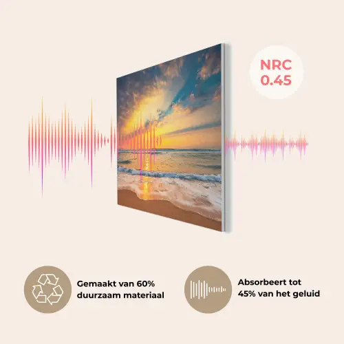 Zonsondergang - Strand - Zee - Wolken - Oranje PET vilt klein -USP_NL