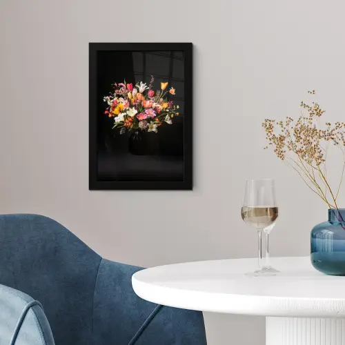 Vaas - Bloemen - Tulpen fotolijst zwart zonder passe partout klein -sfeer4