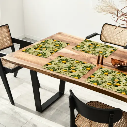 Citroen - Groen - Bloesem Placemat vinyl groot 368 -zzsfeer4_Kitchenyeah-website