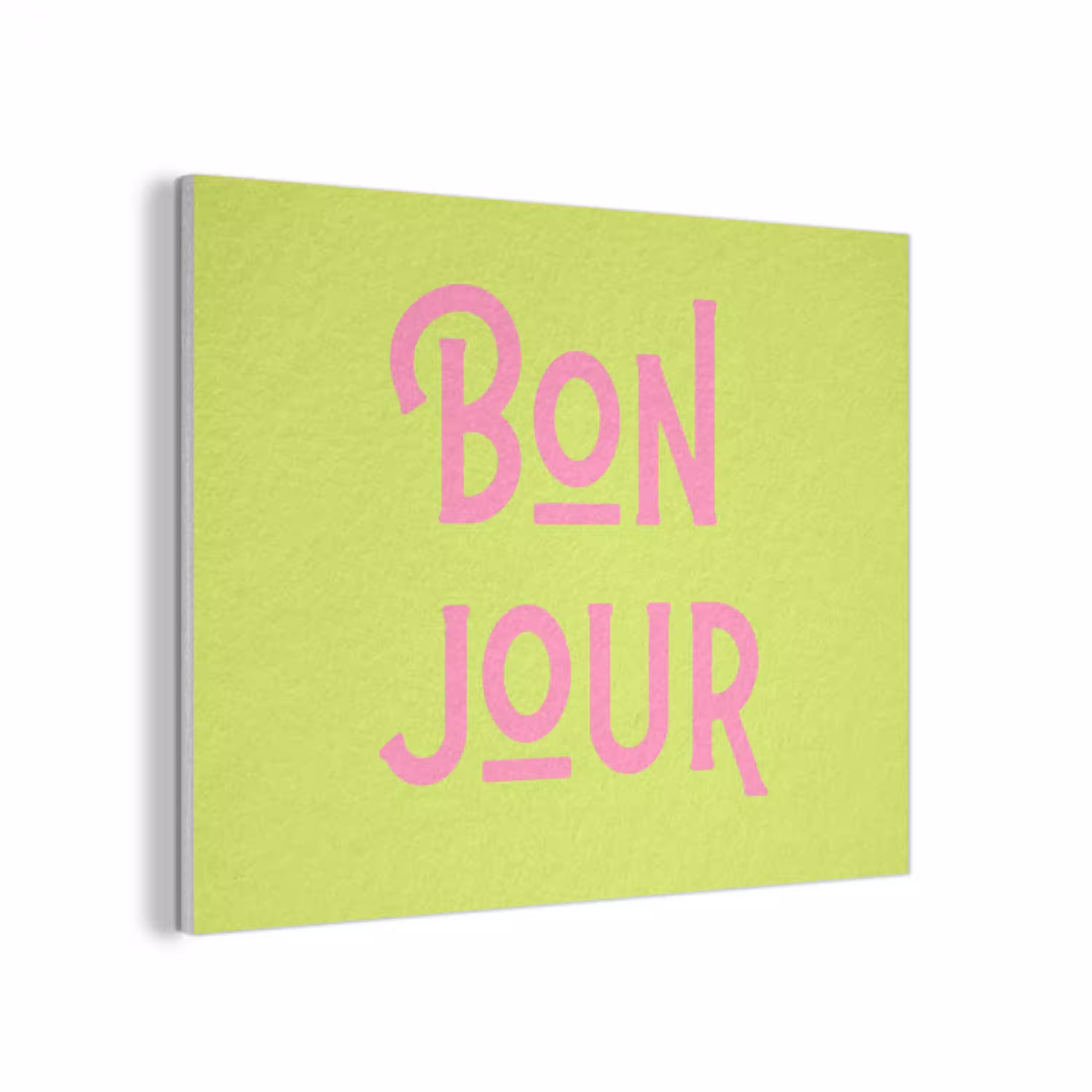 Groen - Roze bonjour - art-deco PET vilt klein -3d