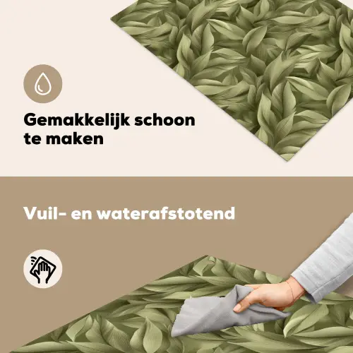 Bladeren - Modern - Groen Inductie beschemer met haakjes klein 777 -ky-schoon-nl