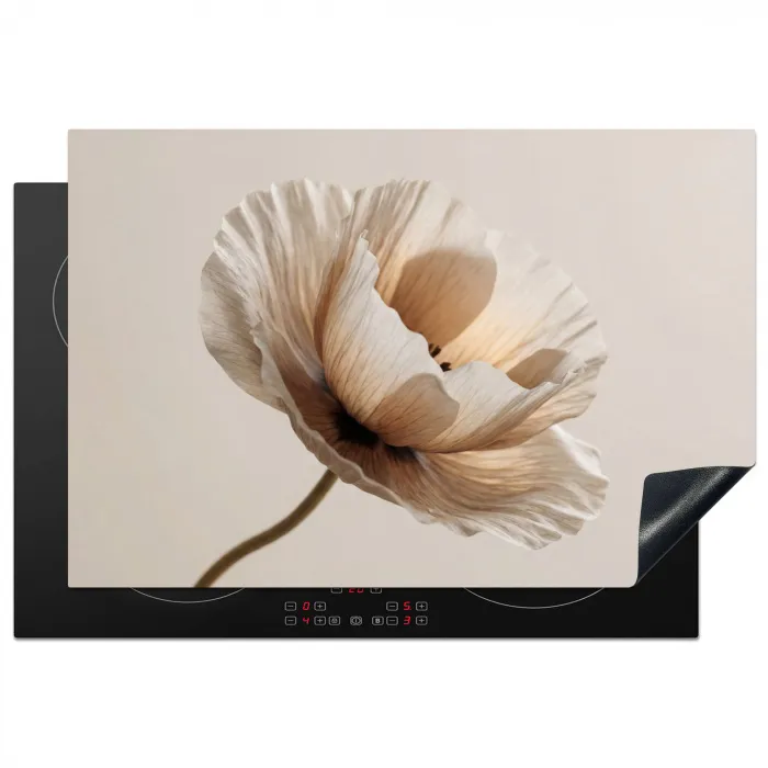 Bloem - Beige - Crème Inductie beschermer vinyl 3mm klein -3d