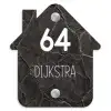 Gebarsten steen - Modern Naambord Huisje klein -3d