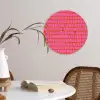 Organisch - Raster - Roze Wandcirkel kunststof plaat 5mm dik klein 188 -sfeer4