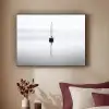 Zeilboot - Zwart - Water - Silhouet Textielframe zwart klein -sfeer1