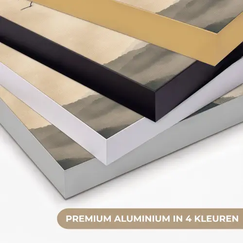 Landschap - Japandi - vogel Textielframe zwart klein -USP_kleurenNL