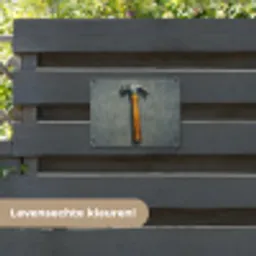 Hamer - Schilderij - Gereedschap tuinposter los doek klein -sfeer3