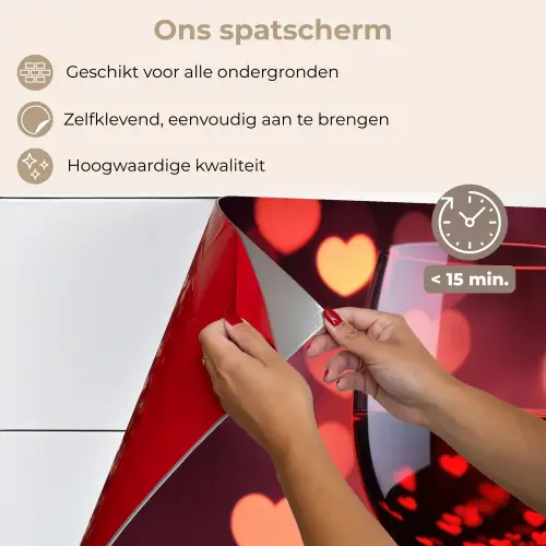 Rood - Wijn - Hartjes keuken achterwand spatscherm klein -spatscherm_NL