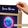 Voetbal - Sport - Blauw - Paars Light Box met kabel (Kinderlampje) klein -USP_websiteprintNL