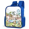 Busje met allemaal dieren Kinderrugzak - Blauw middel -schuin