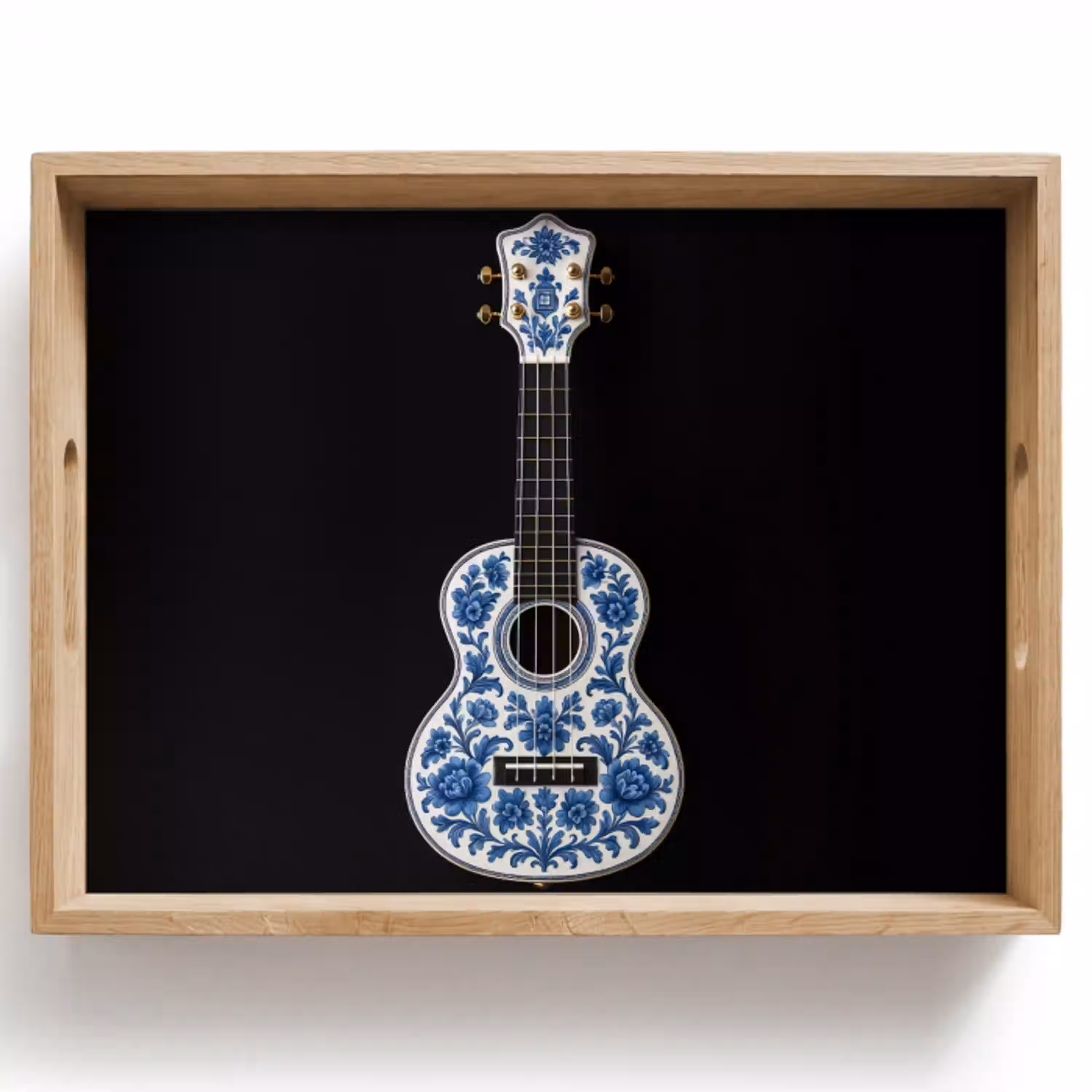 Ukelele - Delfts - Blauw - Muziek Dienblad Rechthoek middel -z3d_shopping