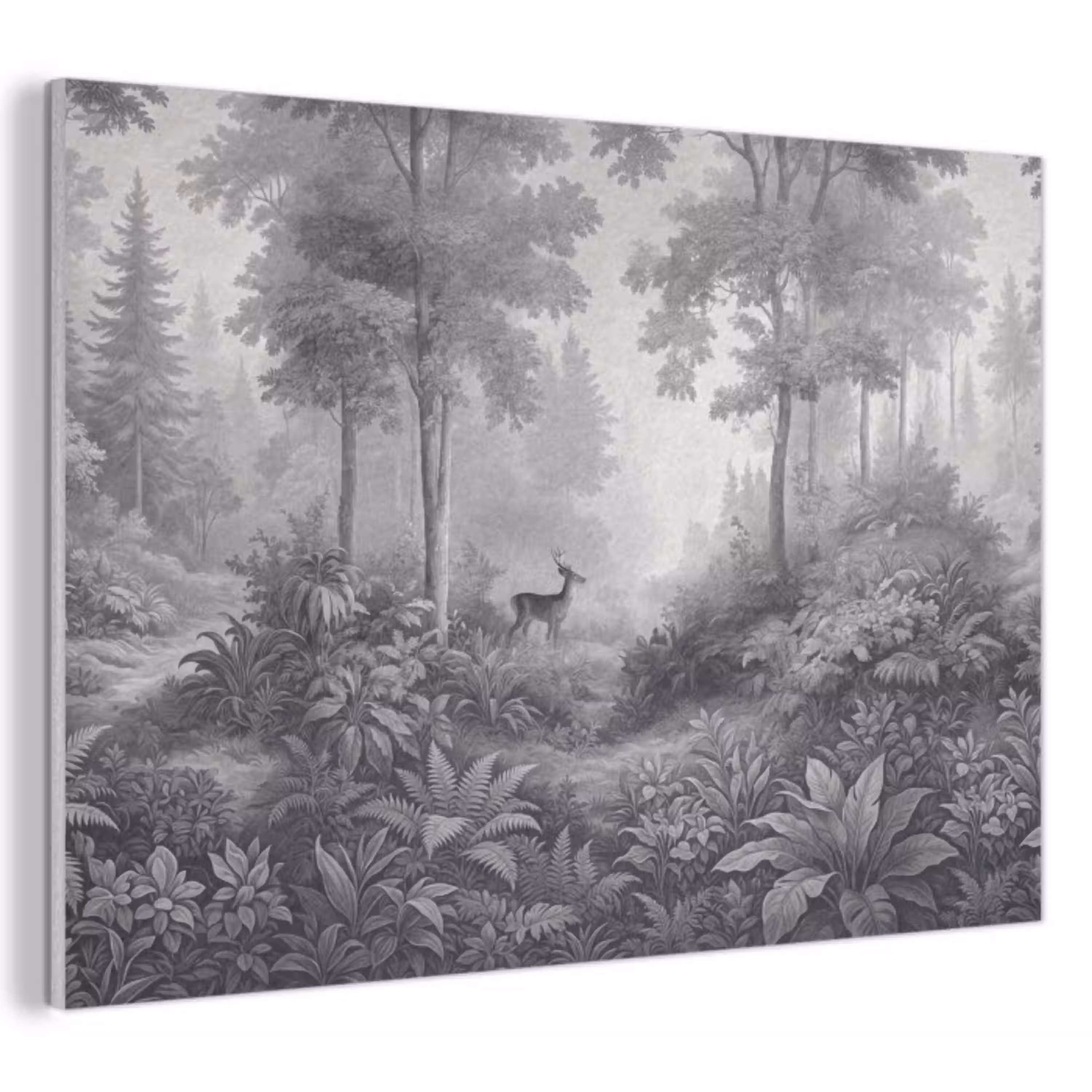Bos - Hert - Zwart - Wit PET vilt klein -3d