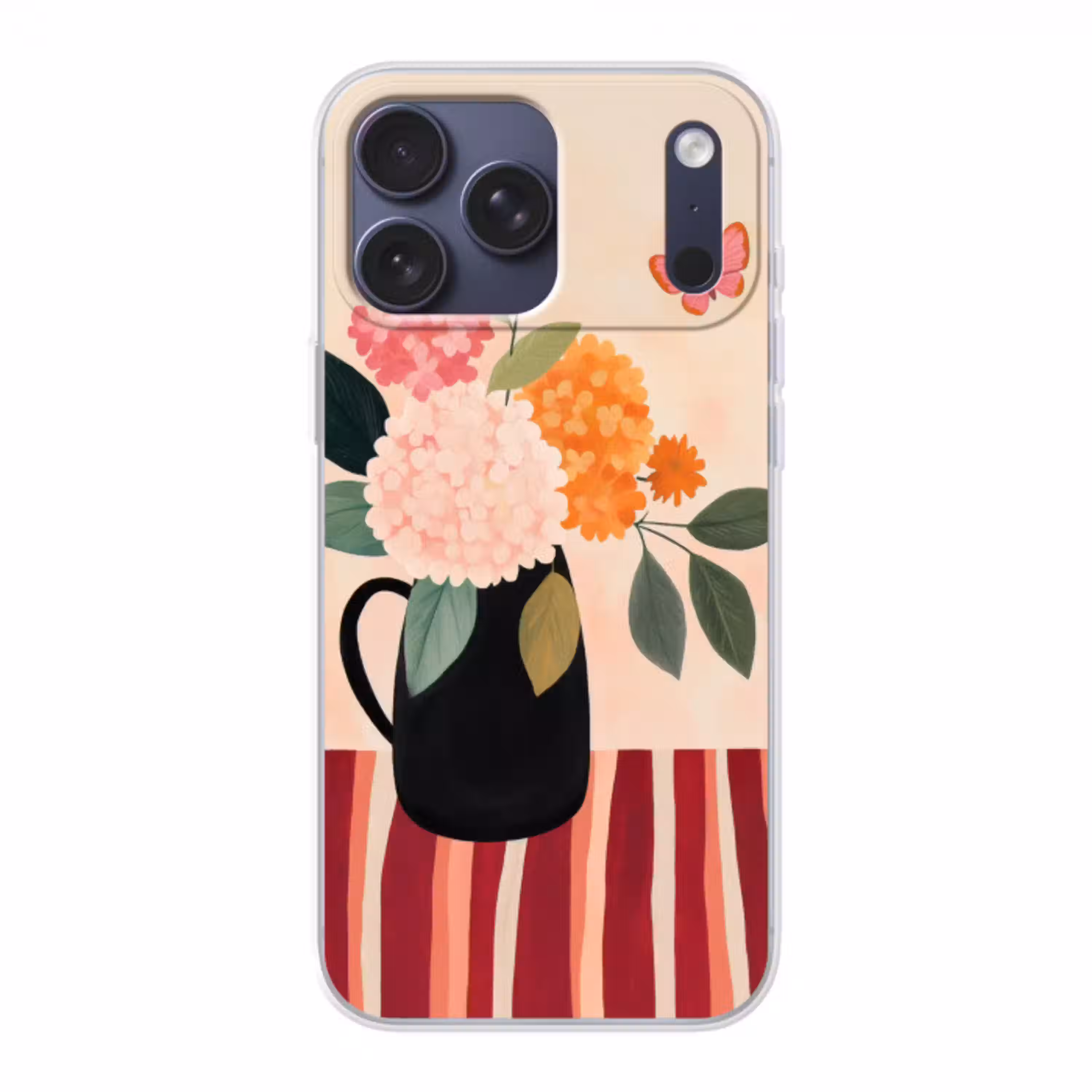 Vaas - Bloemen - Vlinder - Rood Telefoonhoesje iPhone 17 Pro Max klein -3d