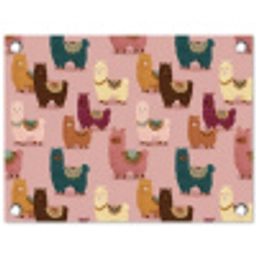 Alpaca's - Patroon - Kleurrijk tuinposter los doek klein 239 -3d