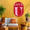 Rood - Love - Valentijn - Roze Wandcirkel Ovaal Glas middel -sfeer4