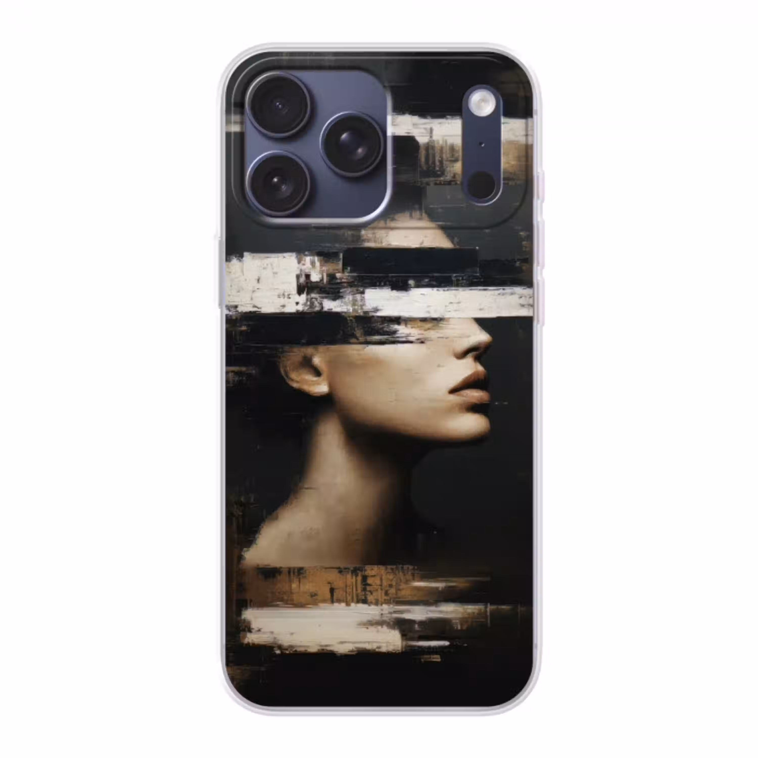 Gezicht - Vrouw - Zwart - Abstract Telefoonhoesje iPhone 17 Pro Max klein -3d