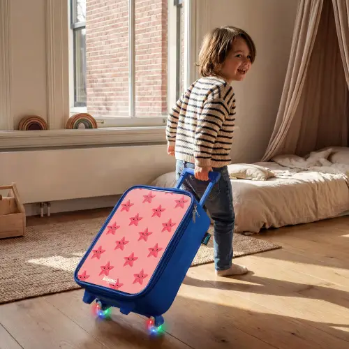Zeester zandstorm Kinderkoffer - Blauw klein -sfeer1