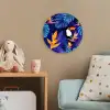 Jungle - Toekan - Bloemen - Planten - Kinderen - Paars - Dieren Wandcirkel kunststof plaat 5mm dik klein -tsfeer1_kind