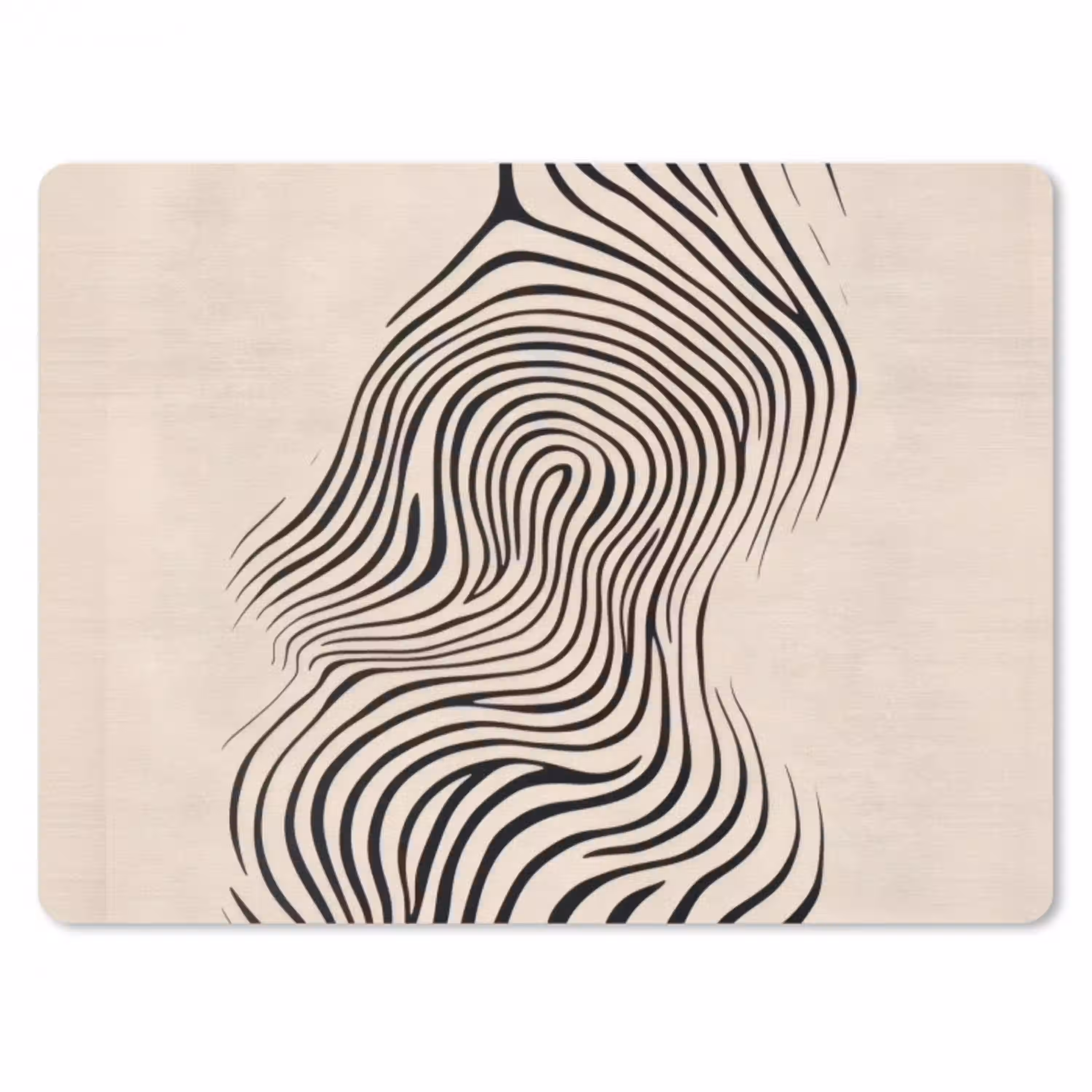 Lijnen - Abstract - Golvend - Zwart muismat rubber klein -3d