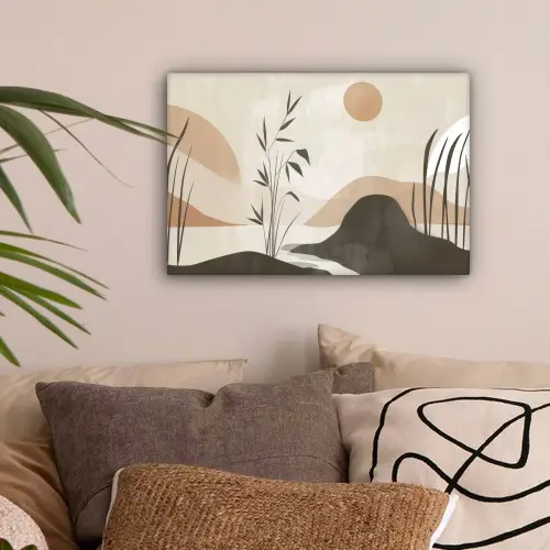 Japandi - Landschap - Beige canvas 2cm klein -sfeer1