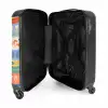 Gestreepte illustraties kleurrijk NBS - Handbagage koffer - Kinderen Unisex middel -binnenkant