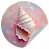 Schelp - Pastel - Pink Wandcirkel behangsticker klein -3d