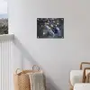 Kerstbal - Versierd - Blauw tuinposter los doek klein -sfeer8
