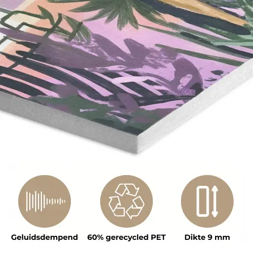 Huizen - Minimalistisch - Palmbomen - Kust PET vilt klein -closeup_NL