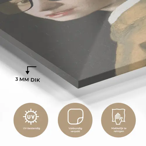 Meisje met de parel - Johannes Vermeer - Bril plexiglas 5mm klein -sfeer2