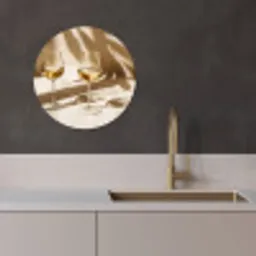 Wijn - Wijnglazen - Wit KitchenYeah - Keuken - Wandcirkel Forex klein -sfeer1
