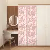 Doolhofpatroon - Roze - Wit - Abstract deurposter klein 289 -sfeer3