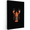 Kreeft - Oranje - Zwart - Modern Tuinposter op houten frame 2 cm dik klein -3d