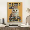 Geel - Uil - Vogel - Decoratie PET vilt klein -sfeer1