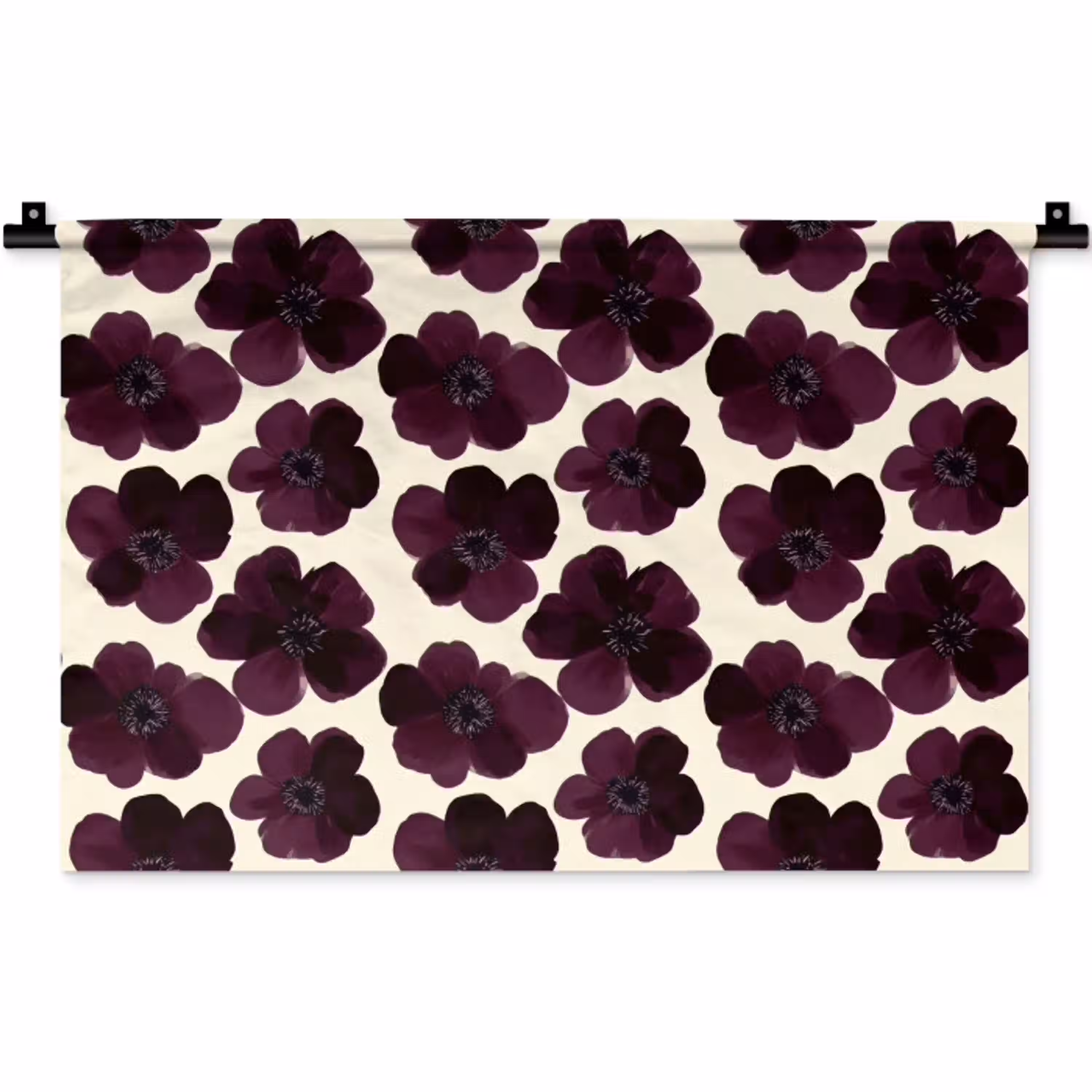 Bloemen - Aquarel - Paars Wandkleed katoen klein 269 -zz3d