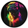 Puck - Hond - Verf - Kleuren Fotolijst rond zonder passe partout klein -3d