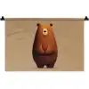 Beer - Minimalistisch - Bruin Wandkleed katoen klein -zz3d