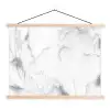 Marmer - Grijs - Wit - Abstract - Marmerlook textielposter latten blank klein -3d