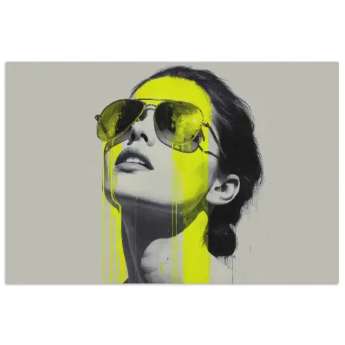 Vrouw - Bril - Verf poster papier klein -3d