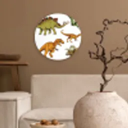 Dinosaurus - Tekening - Kinderen - Jongens - Kinderen Wandcirkel kunststof plaat 5mm dik klein -sfeer1
