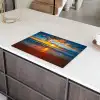 Zee - Zonsondergang - Strand - Wolken - Oranje Inductie beschermer vinyl 3mm klein -sfeer8