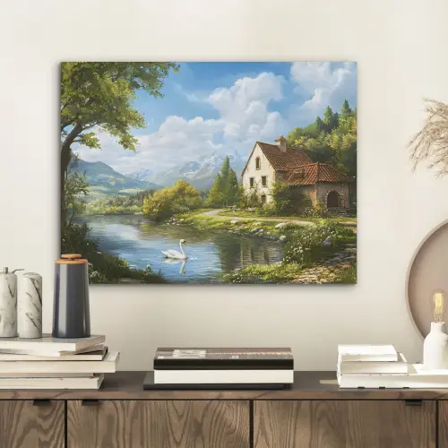 Zwaan - Bomen - Rust PET vilt klein -sfeer1