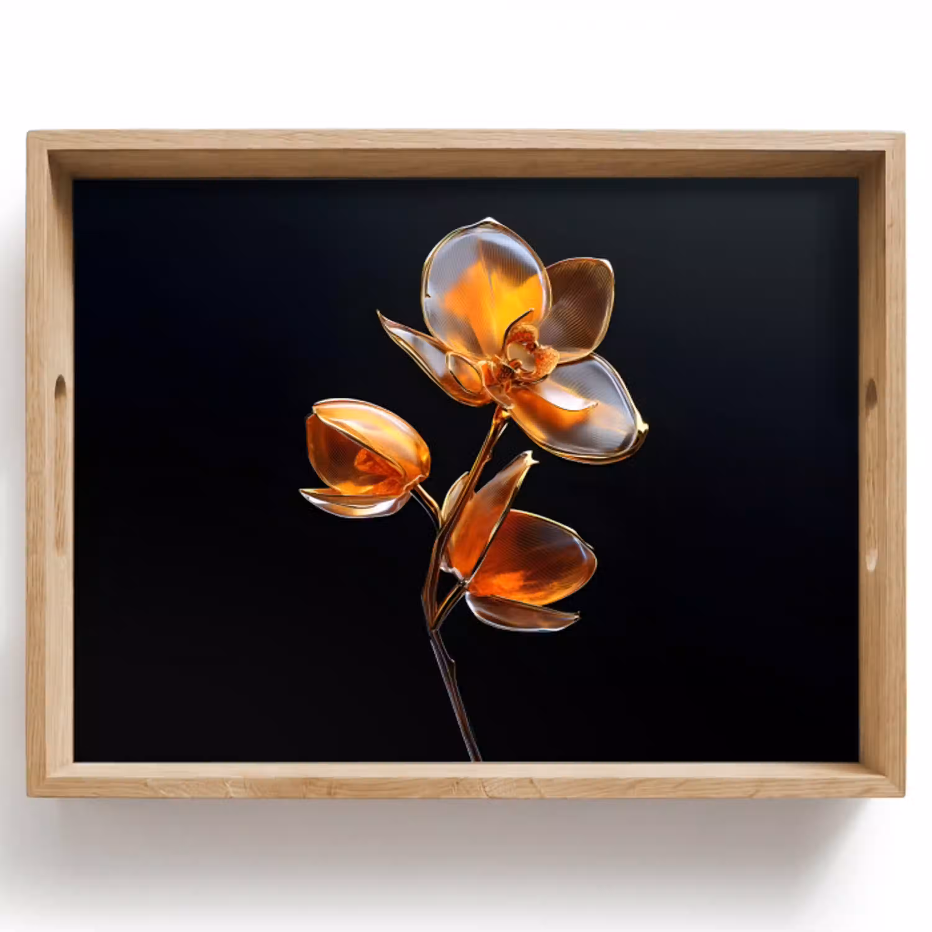 Bloem - Orchidee - Oranje Dienblad Rechthoek middel -z3d_shopping