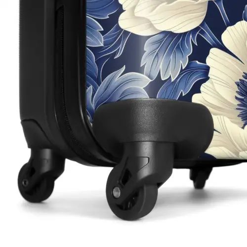 Vintage bloemen - Blauw NBS - Handbagage koffer - Kinderen Unisex middel -wiel