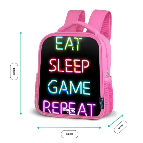 Qoute met neon lichten Kinderrugzak - Roze middel -productfoto_formaten